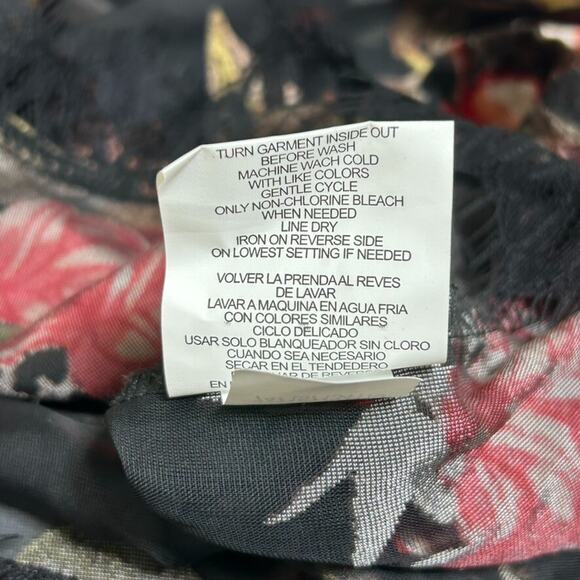 Rewind Womens Y2K Velvet Burnout Top Size S Dark Floral Whimsigoth Fairy Vampy - Picture 9 of 13